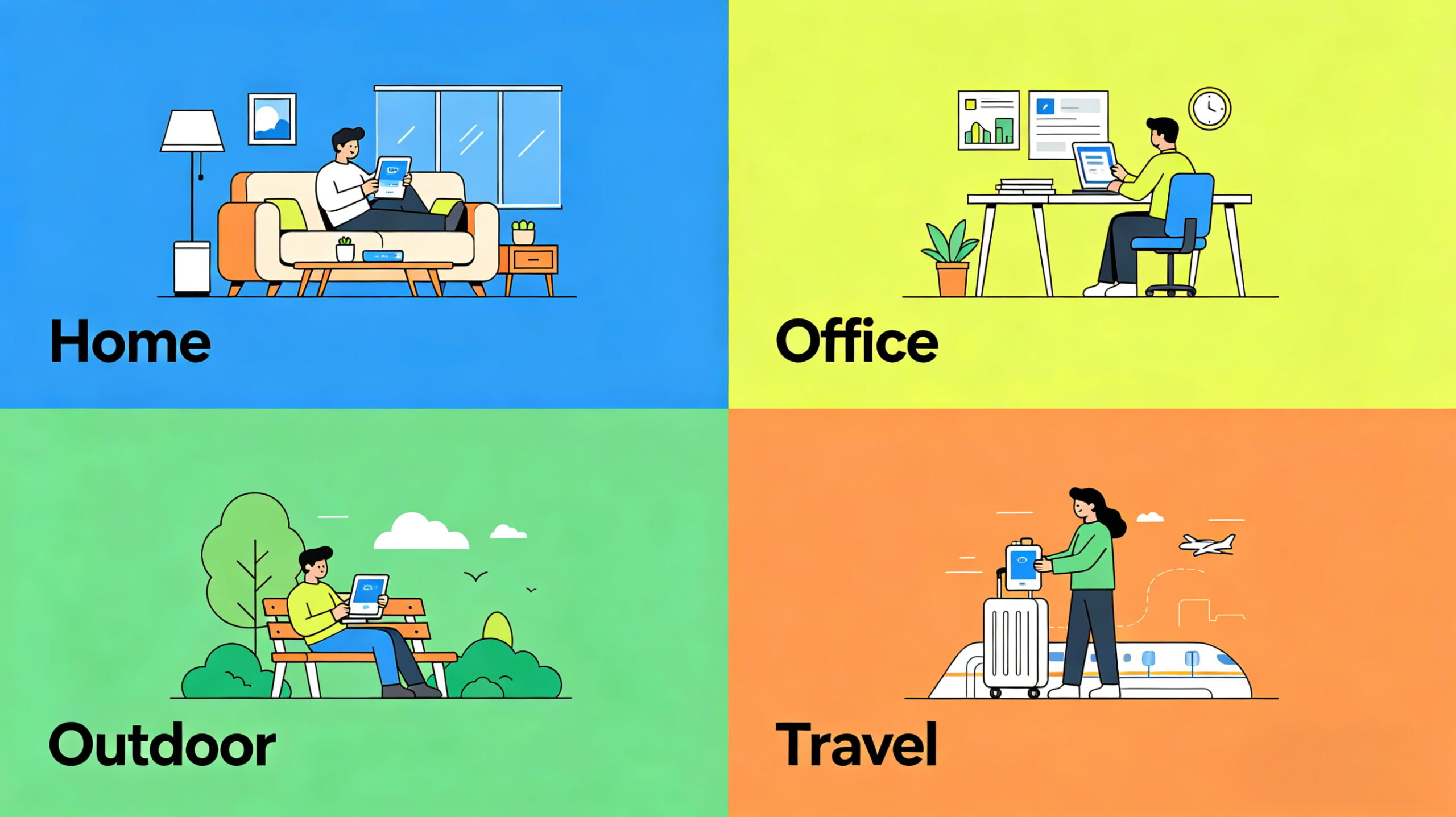 Multi-scenario usage illustration